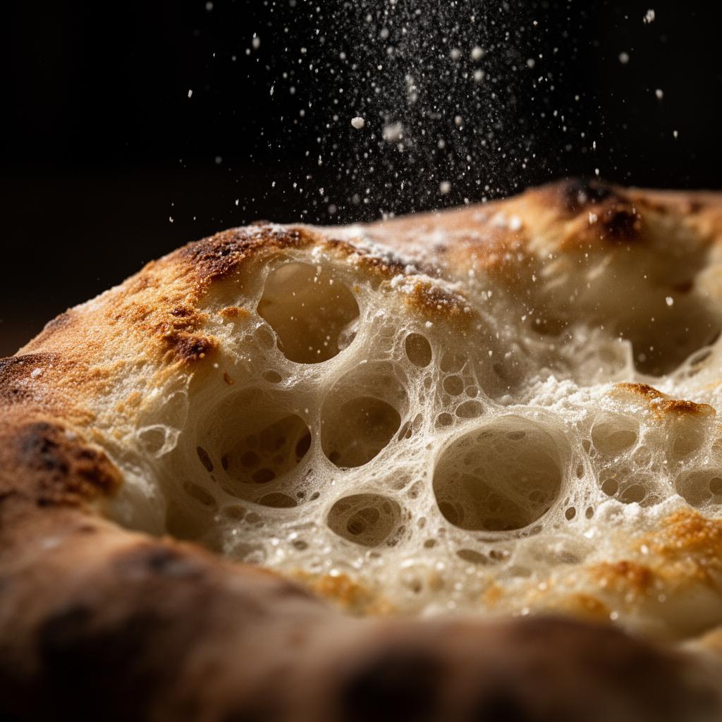 Dettaglio macro dell'impasto lievitato